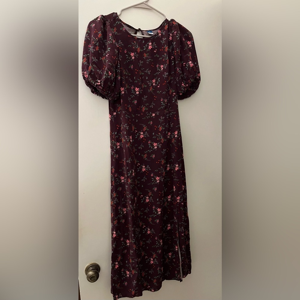 Old Navy long floral puffy sleeve dress